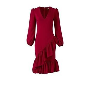 ALEXIA ADMOR Red Ruffle Dress SMALL
